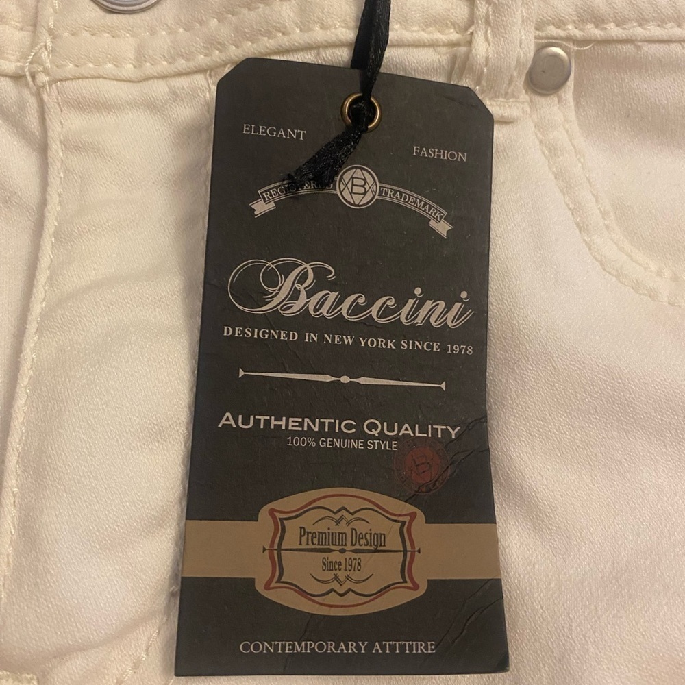Baccini Authentic Quality White Denim Jeans - Picture 9 of 13